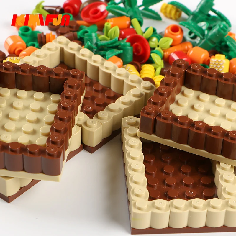 Moc Plant Grass Vegetables Building Blocks City Crops Radish Street View Garden DIY Bricks Parts Flower Set Meal