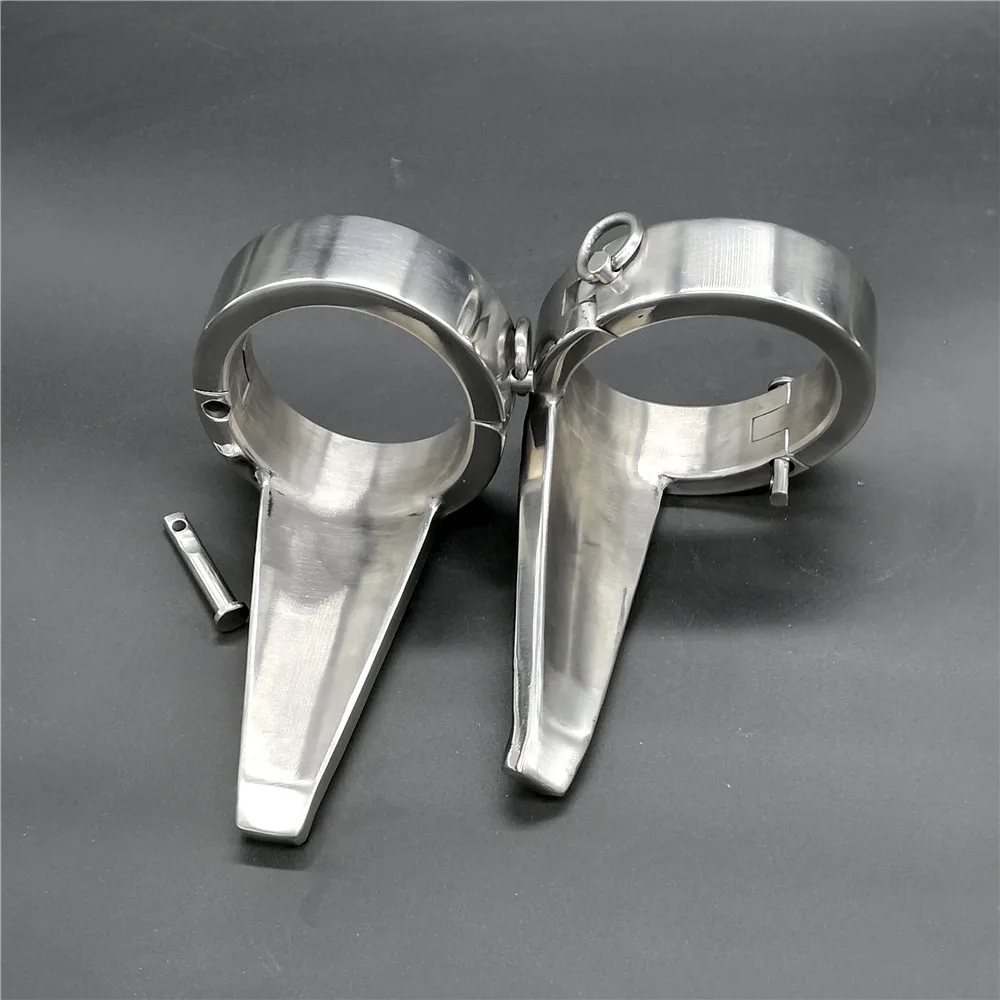 New Design Stainless Steel Oval Fetter Shackles High-heel Shoe Ankle Cuffs Restraint Adult Bondage BDSM Sex Toy For Male Female