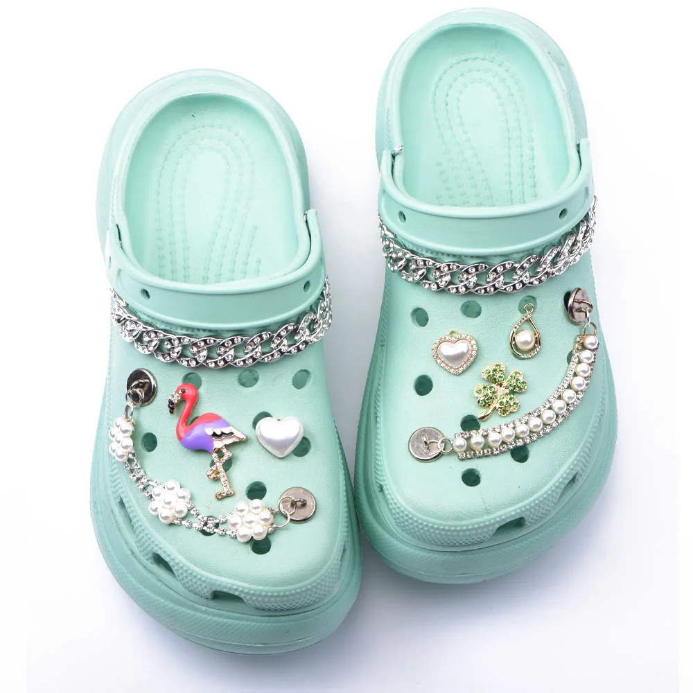 1pcs Metal Brand Designer Shoe Accessories Charms Bling Rhinestone Butterfly For Clog Decoration for Girls Gifts
