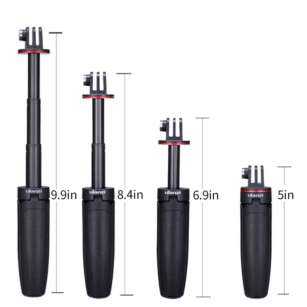 Tripé vlog extensível ulanzi MT-09 para câmera esportiva de ação gopro hero 11 12 10 9 8 7 6 5 4 acessório de câmera de ação sjcam preta