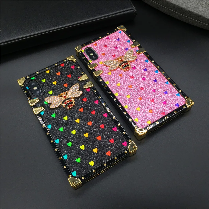 Luxury Glitter Diamond Bee Love Heart Cover Case for Samsung Galaxy S24 Ultra S22 Plus S21 FE S10 S20 Note 20 S23 Ultra