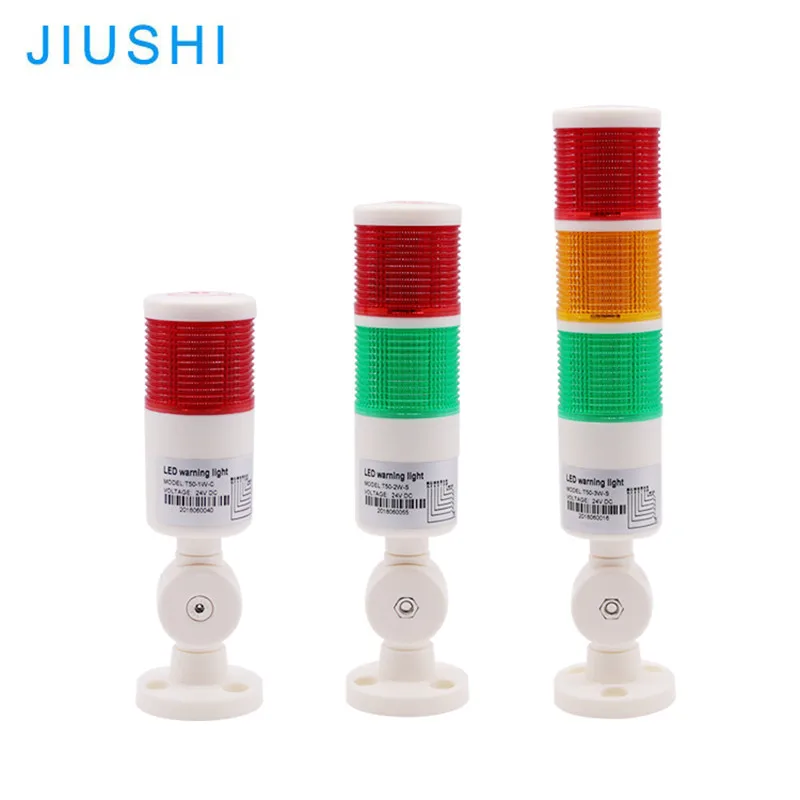 T50 Alarm lighthouse tricolor led warning light buzzer foldable base