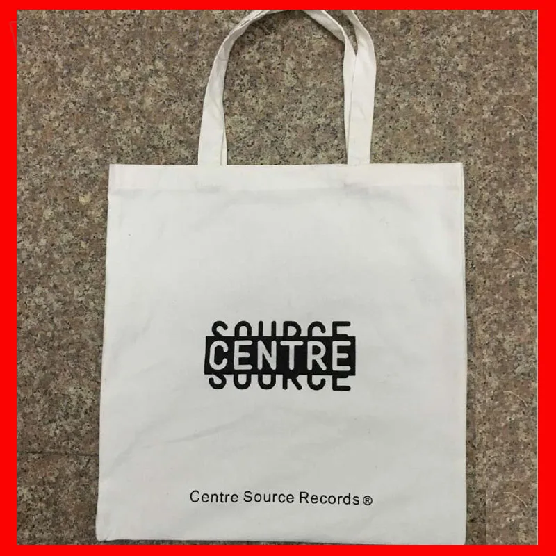 

(100 pieces/lot) size 37.5x38.5cm white cotton shopping bag with logo printed