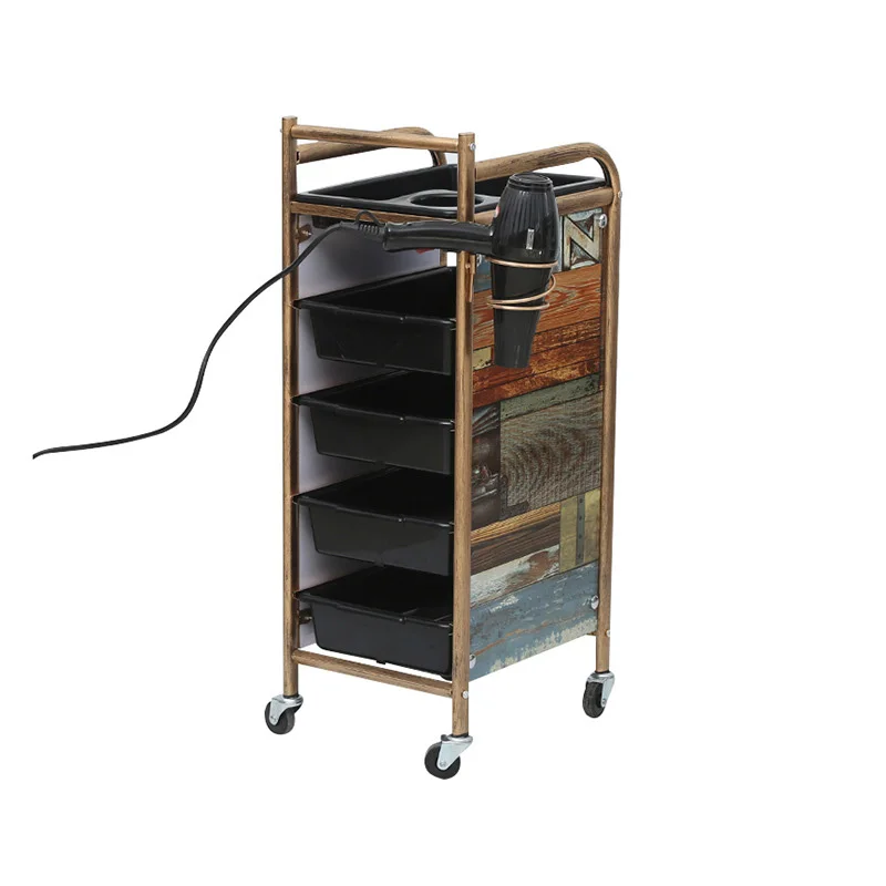 Fashion Retro Kapper Kapsalon Rekken Plastic Trolley Rekken 5-Layer Kappers Trolley Schoonheidssalon Trolley