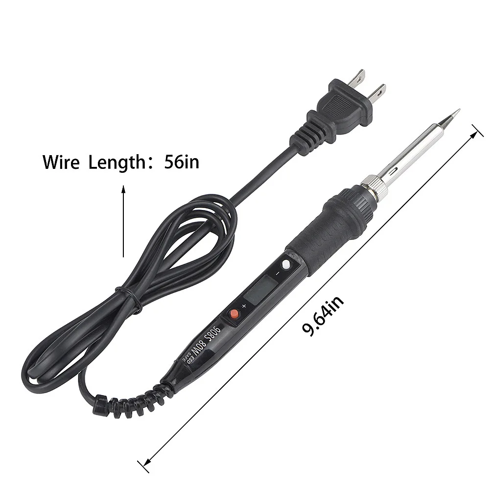 80W Digital Electric Soldering Iron Kit Set Temperature Adjustable 220V 110V Welding Tool Ceramic Heater Soldering Tips Rework