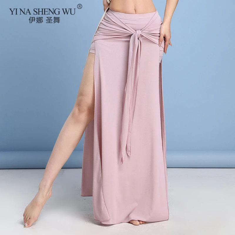 Costume de danse du ventre pour femme, jupe maxi longue, haute fente, pratique de la danse du ventre, robe financièrement, performance de danse, vêtements de scène