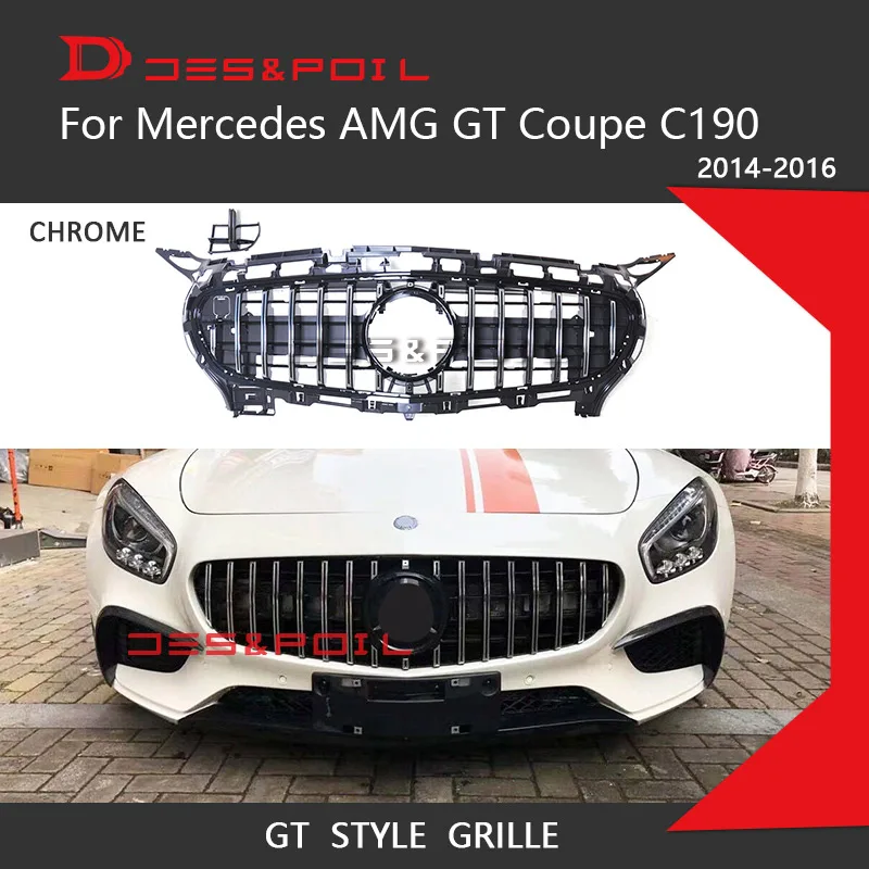 For AMG GT R C190 Panamerica Grill Pre-facelift Mercedes Auto Front Vertical GTR Grill 2014-2016 Coupe 2-Door GT S Edition1