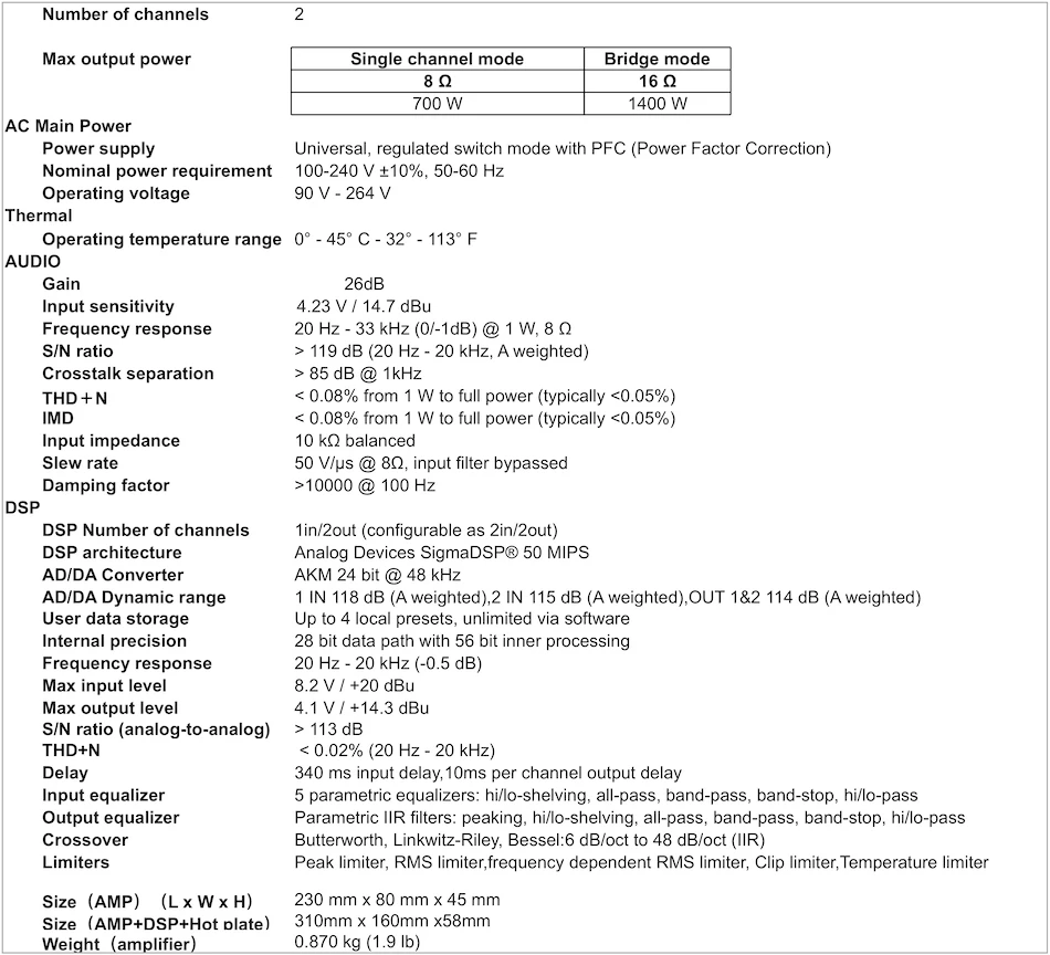 2 قناة 700 واط @ 8ohm المهنية مكبر كهربائي وحدة لوحة DSP خط صفيف بالطاقة وحدة مضخم الصوت Prokustk AM260HV