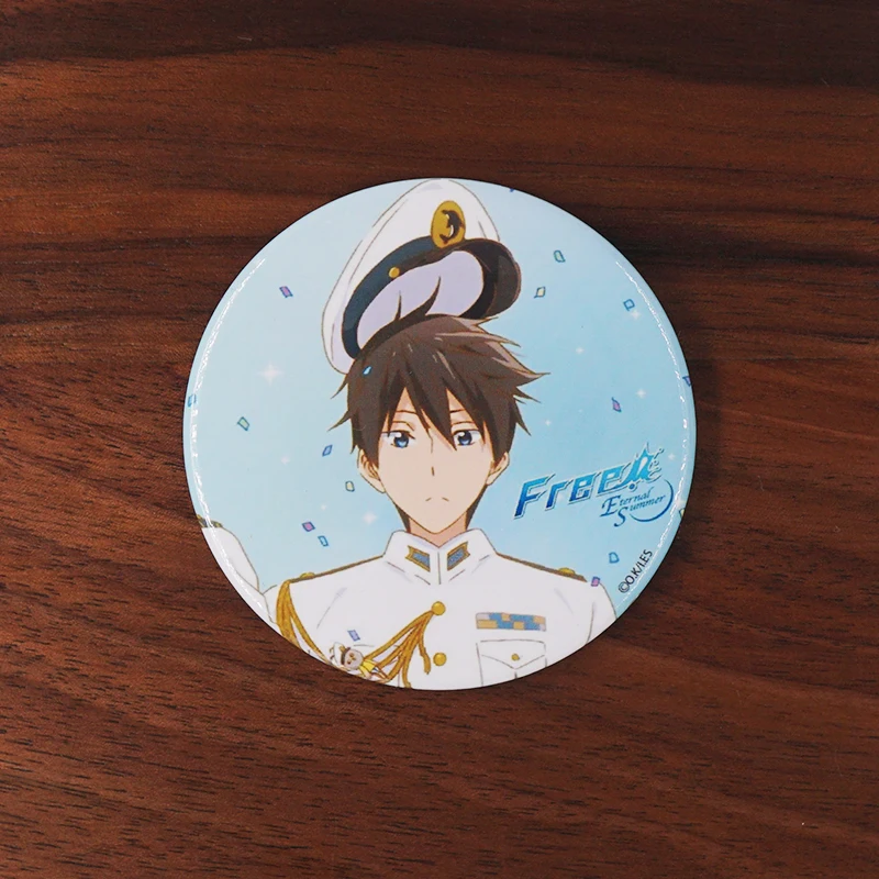 Free Anime Badge Nanase Haruka Tachibana Makoto Hazuki Nagisa Ryugazaki Rei Rin Matsuoka Metal Badge Brooch Pins