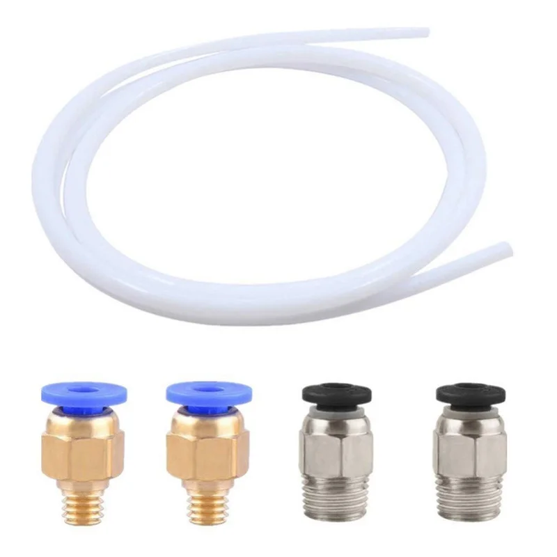 Novas extrusoras 1.75 3mm à direita + 1m tubo ptfe 2 pçs Pc4-m6 2 pçs Pc4-m10 conector pneumático para impressora 3d Cr-10 ender3