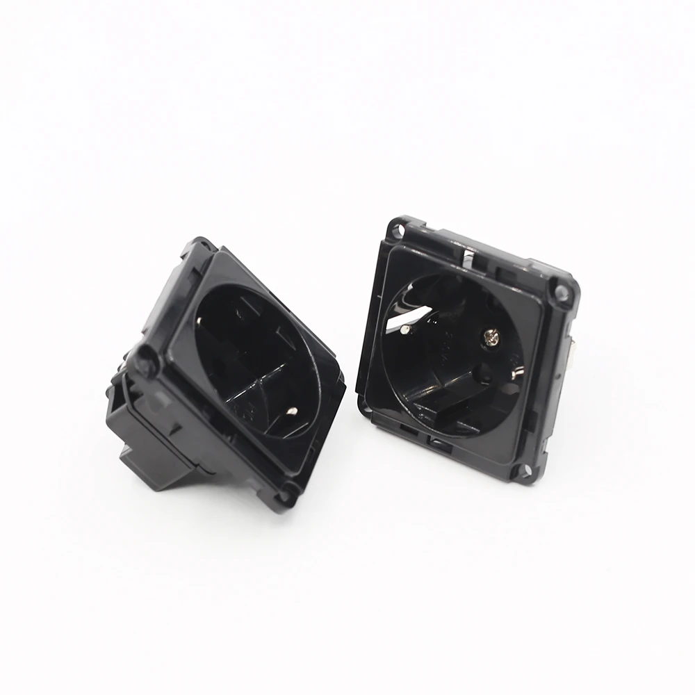 Preffair 2PCS HIFI SCHUKO Socket  AC 250V 16A Power Connector EU Power Socket Jack