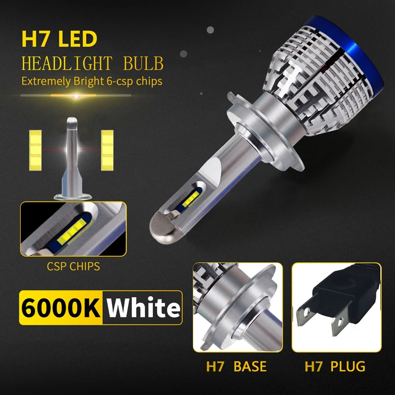 6500K H7 Led Bulbs Headlight Lamp For Honda VFR1200X VFR1200XD VFR1200F 2010 2012 2013 2016 2017 VFR 1200F 1200X