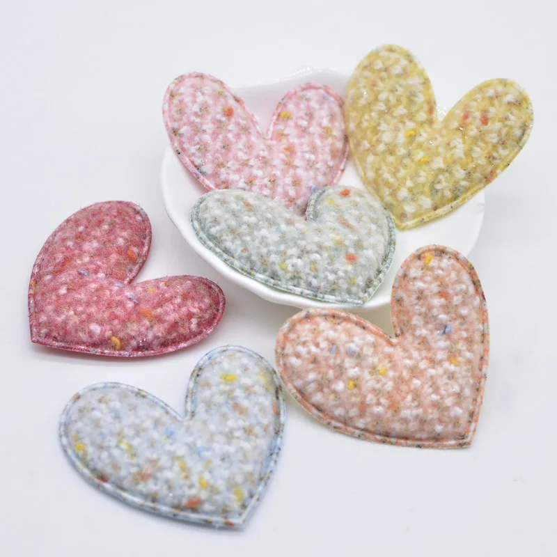 12Pcs Padded Colorful Cloth Patches Heart Applique for Handmade Clothes Hat Sewing Supplies DIY Headwear Decor Accessories N05