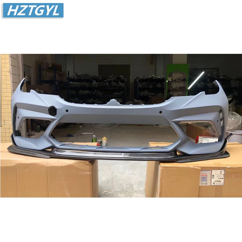 Carbon Fiber Material Car Front Bumper Lip For BMW 3 Series G20 Facelift M2C Style 2020 Up