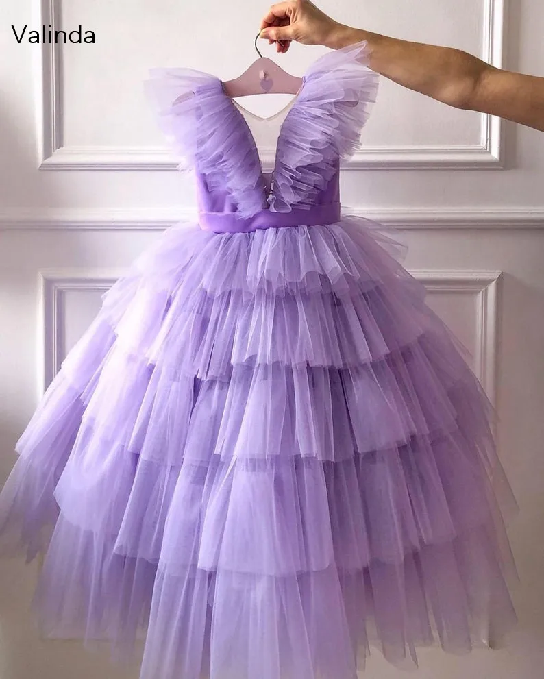 Tulle Girl Dress for Birthday Party Wedding Tutu Pageant Formal Occasion Gowns