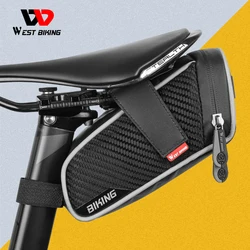 WEST BIKING Waterproof Bicycle Saddle Bag MTB Road Bicycle Tools Pannier Reflective Rear Seatpost Bag Basket Cycling Accessories