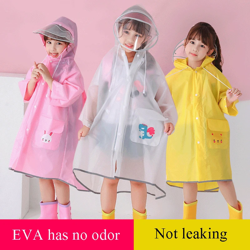 

New children's raincoats with schoolbags for boys and girls, kindergarten pupils, children, big children, long poncho2021