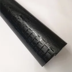 50*200cm Black Crocodile Leather Grain Texture Vinyl Car Wrap Sticker Decal Film Adhesive Sticker Interior Car Styling Covering