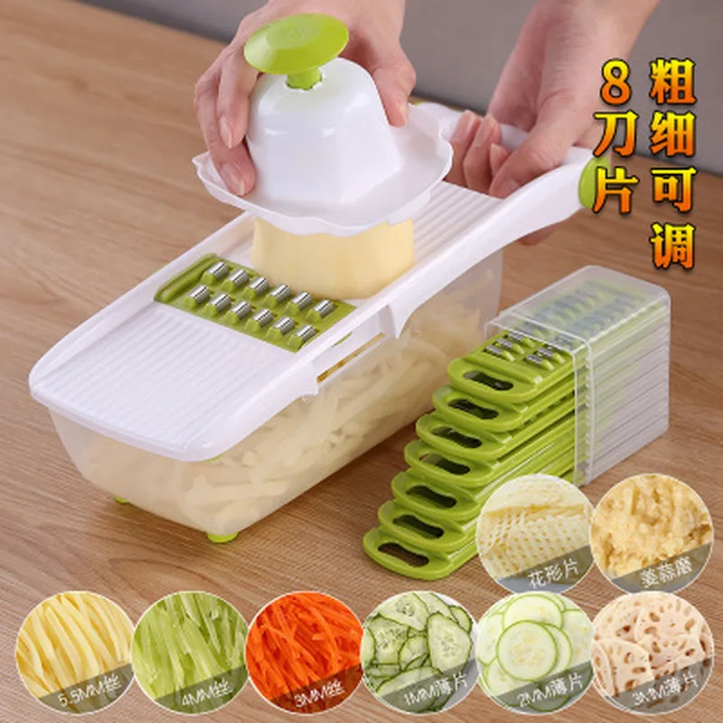 

Stainless Steel Blade Vegetable Fruit Shredder Multi-function Shredded Grater Melon Fruit Slicer Grater Home Kitchen Supplies