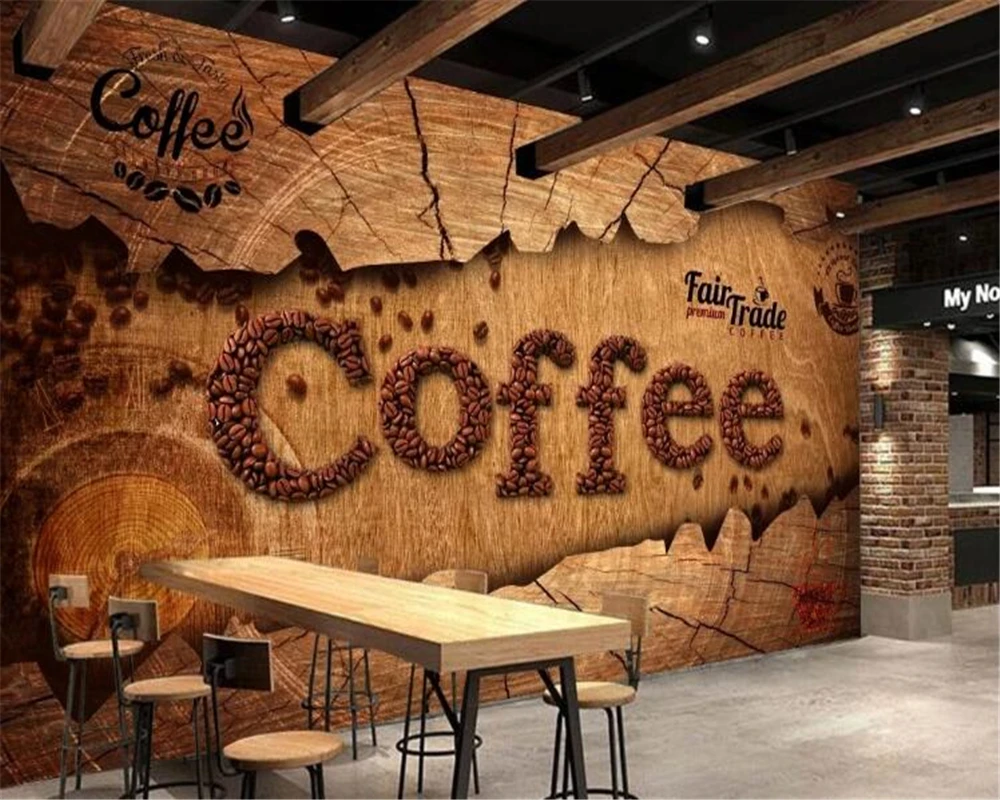 Custom wallpaper European retro nostalgic coffee background home decoration cafe restaurant wall 3d wallpaper