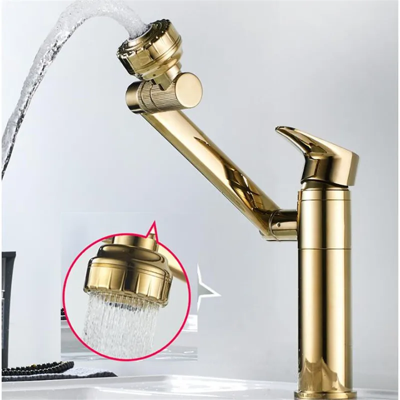 

Tuqiu Multifunction Bathroom Faucet Gold Sink Faucet Hot Cold Water Mixer Crane Antique Bronze Deck Mounted Universal Water Taps