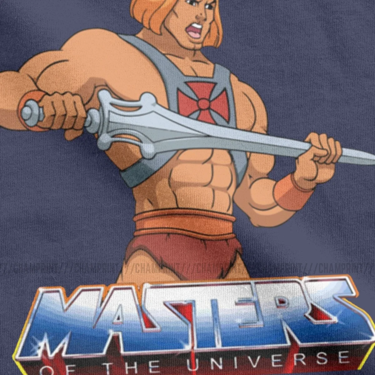 He-Man Masters Of The Universe Logo Men\'s T Shirts Vintage Tees Short Sleeve Crewneck T-Shirts Cotton Unique Clothes