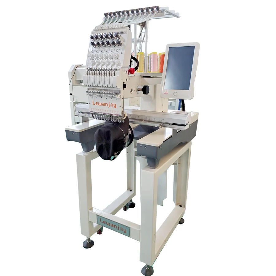 9/12/15 Needles Commercial Embroidery Machine Single Head Computerized Embroidery Machine With Pattern-Design System