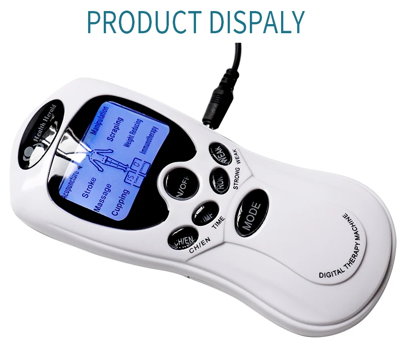 Puls-TENS-Akupunktur Elektrische Körpermassage 8 Modi Digitales Massagegerät 4 Pads Elektrischer Muskelstimulator Ganzkörper-Entspannung – Detail 13