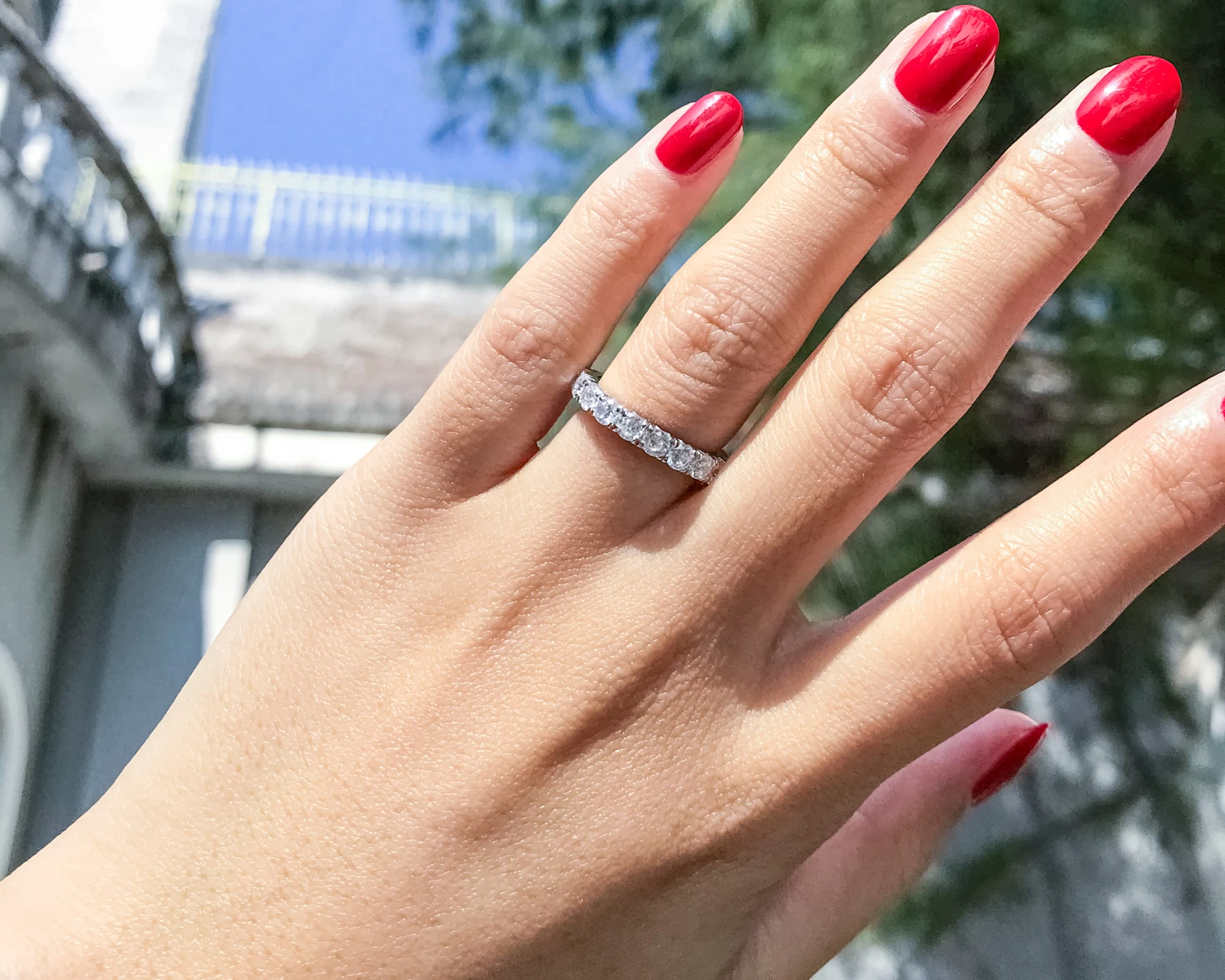 LESF-Bague de fiançailles et de mariage en argent regardé 925, diamant simulé, coupe ronde, invitation à l'éternité, 3.0mm