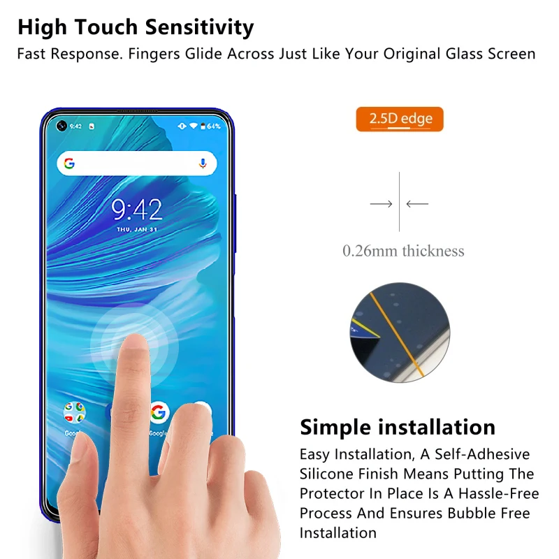 2pcs/lot Tempered Glass for UMIDIGI F1 F2 Screen Protector for umidigi a5 pro a3 prower 3 X Protective Film