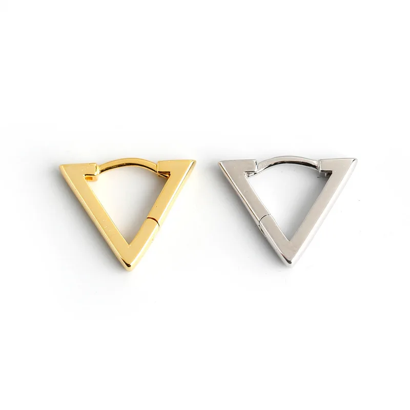 XIYANIKE Silver Color  Triangle Hoop Earrings Women Fashion Retro RomanticTtemperament Light Luxury Jewelry Accessories