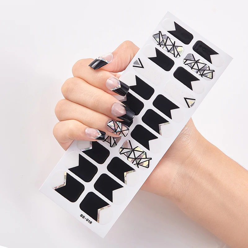 

22 Tips/Sheet Solid Colors And Creative Nail Art Minimalist Design Fashion Nail Stickers Nails Art Decoration Nail Designs