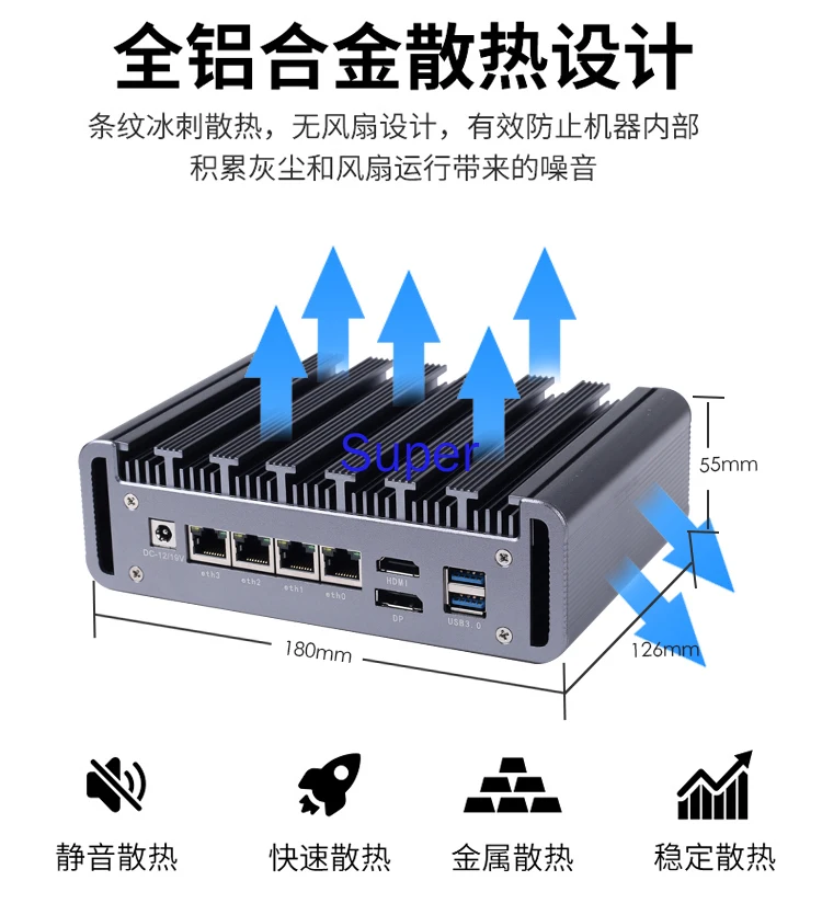 

J4125 Soft Routing Intel Mini Computer Win10 Love Fast Gigabit 2.5G Small Host Openwrt EXSi