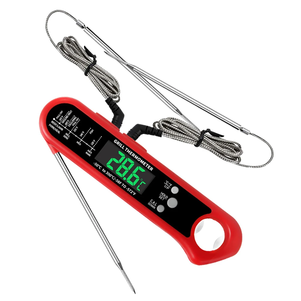 

Digital Food Thermometer Kitchen Probes Thermometer Meat BBQ Thermometer Dual Probe Design Waterproof Cooking Tools