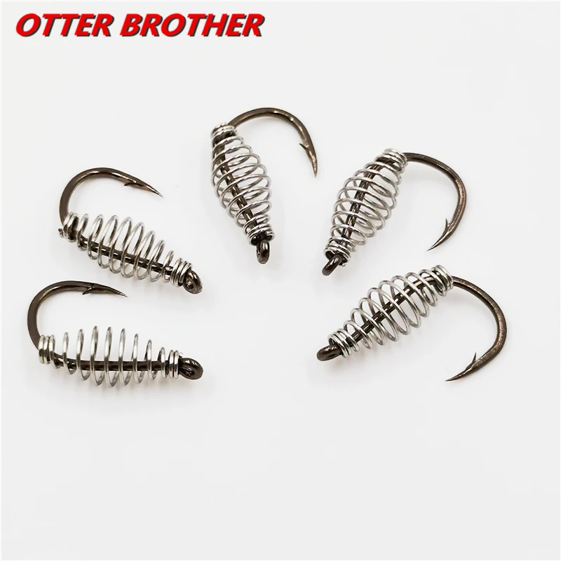 10pcs/lot 3#-15# High Carbon Steel Spring Fish Hook Barbed Swivel Carp Explosion Hooks Jig Fly Fishing Hook Fishing Accessories