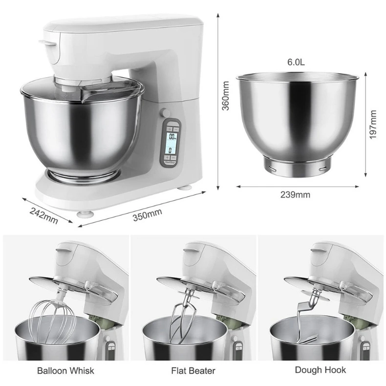 Nouvelle machine de chef électrique de LED de bureau, agitateur de pâte de beurre blanc d'oeuf de ménage de puissance élevée, oeufs d'agitation, mélange, et nouilles