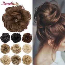 BENEHAIR Synthetic Messy Bun Scrunchy Hair Bun Fake Hair Women Chignon Elastic Hair Band Hairpieces For WomenUpdo Donut Chignon