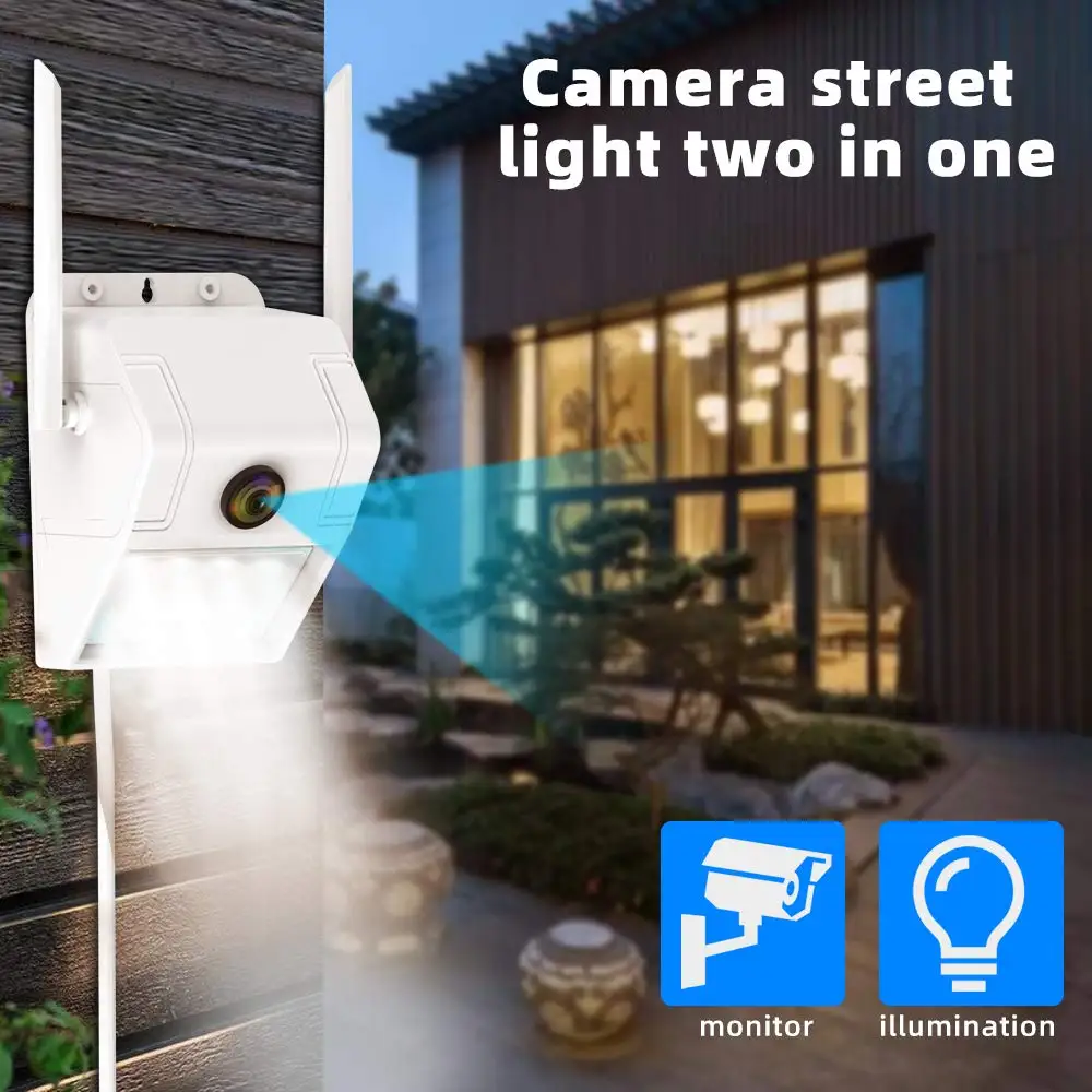 TOP Floodlight กลางแจ้ง Home Security กล้อง 1080P 2.4G WiFi Night Vision กล้อง LED Motion Sensor Wall Light กล้อง