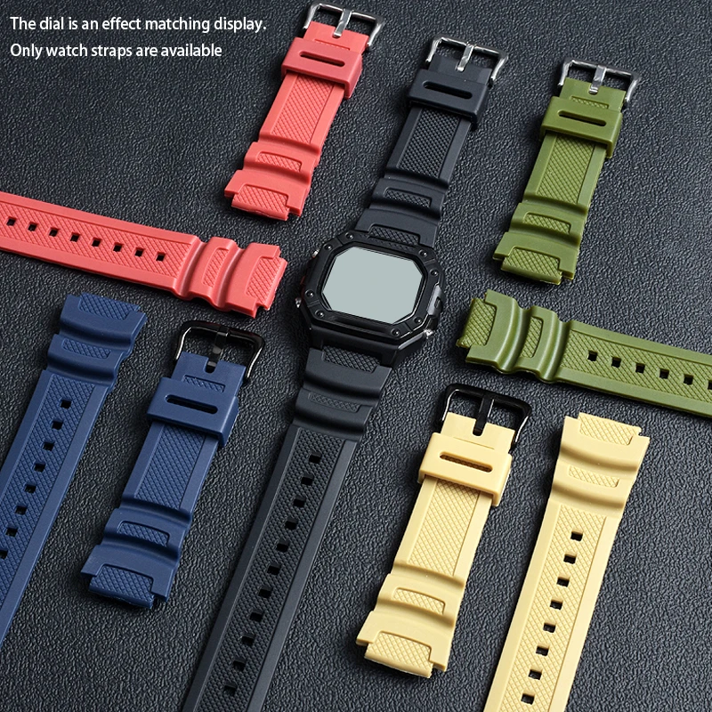 

18mm Waterproof Silicone Bracelet Strap For Casio Watch Sport Rubber Watchband W-218H-4B2/1A AE-1200 W-735H AQ-S810W SGW-300H