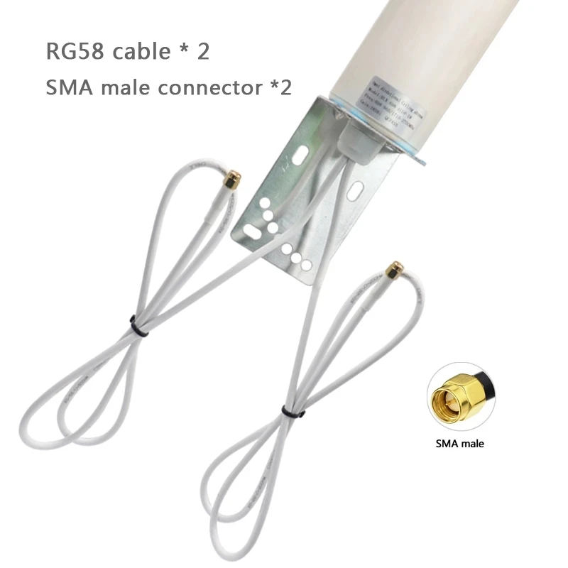 Imagem -03 - Antena Impermeável Exterior Aérea g m 4g Faixa Larga 5g 6004900mhz 5ghz 18dbi Par