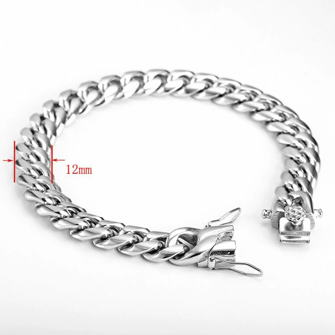 6/8/10/12/14/16/18mm Solid Stainless Steel Silver Color Polished Cuban Curb Chain Jewelry Men Womens Bracelet Wristband 7-11inch