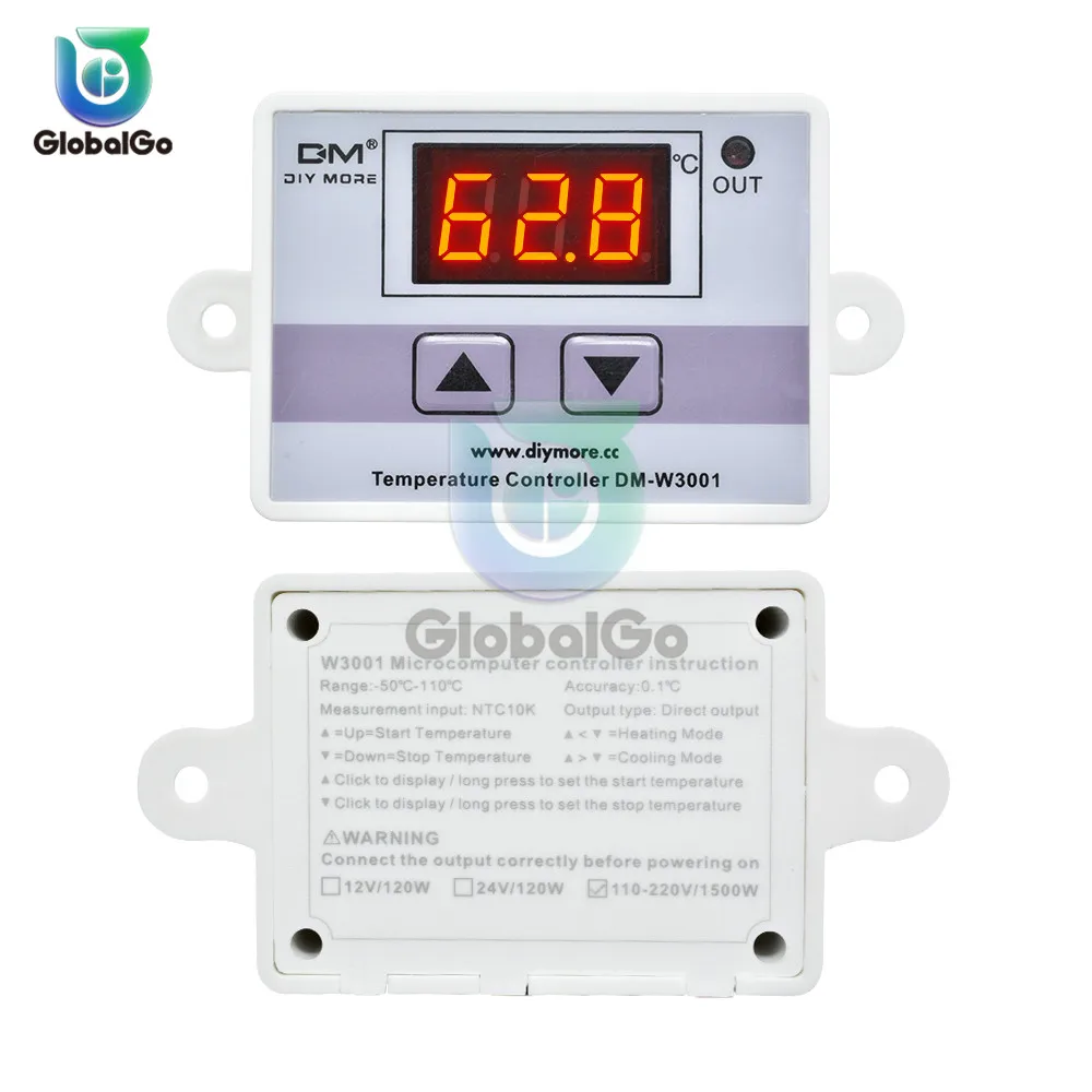 XH W3001 Digital Temperature Controller Tester Meter Thermostat Thermoregulator Aquarium Water Temp Regulator 110V 220V 12V 24V