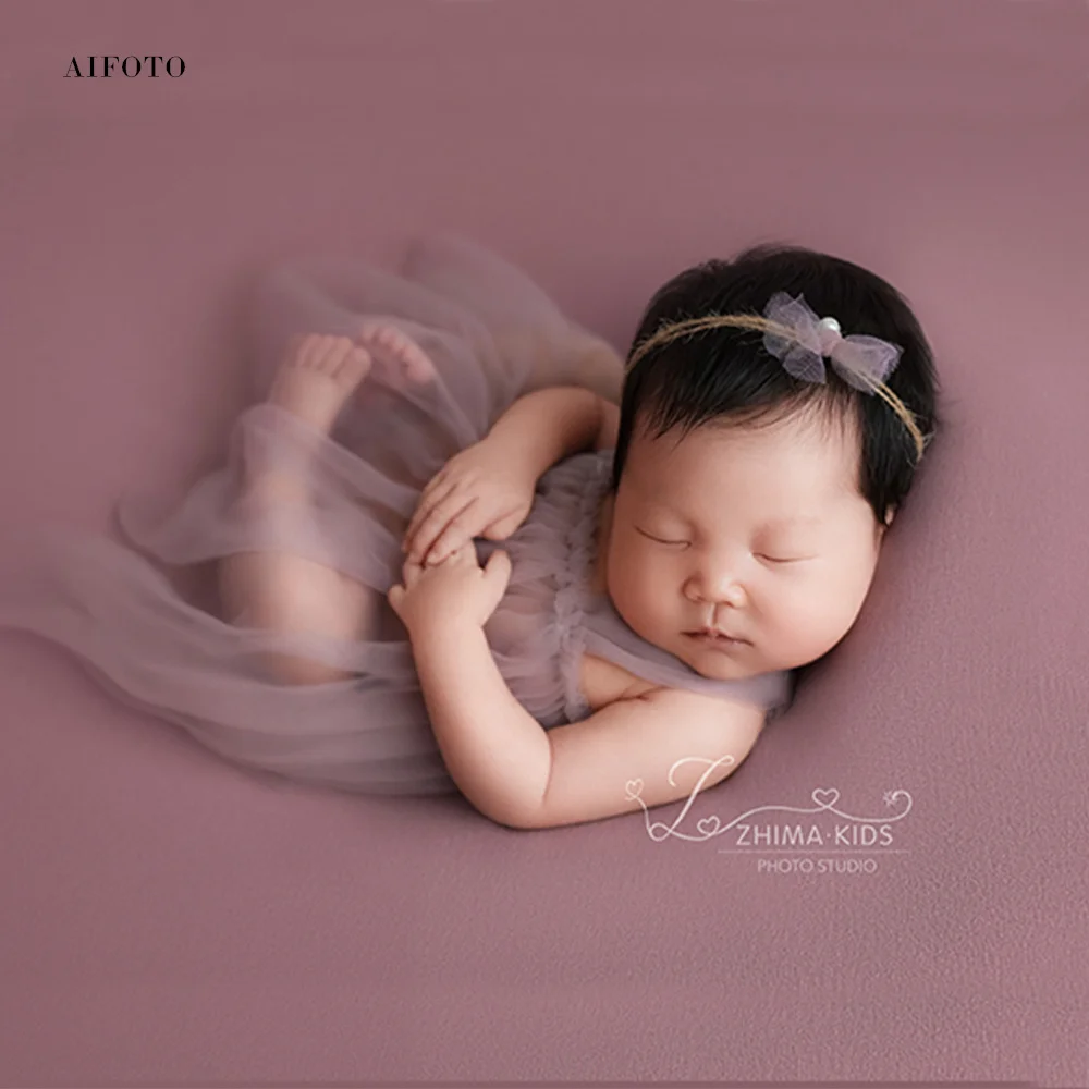 Newborn Photography Props Outfits Sling Skirt Set Mesh Dress Headband for Baby Fotografia Accessories Studio Shooting Photo Prop