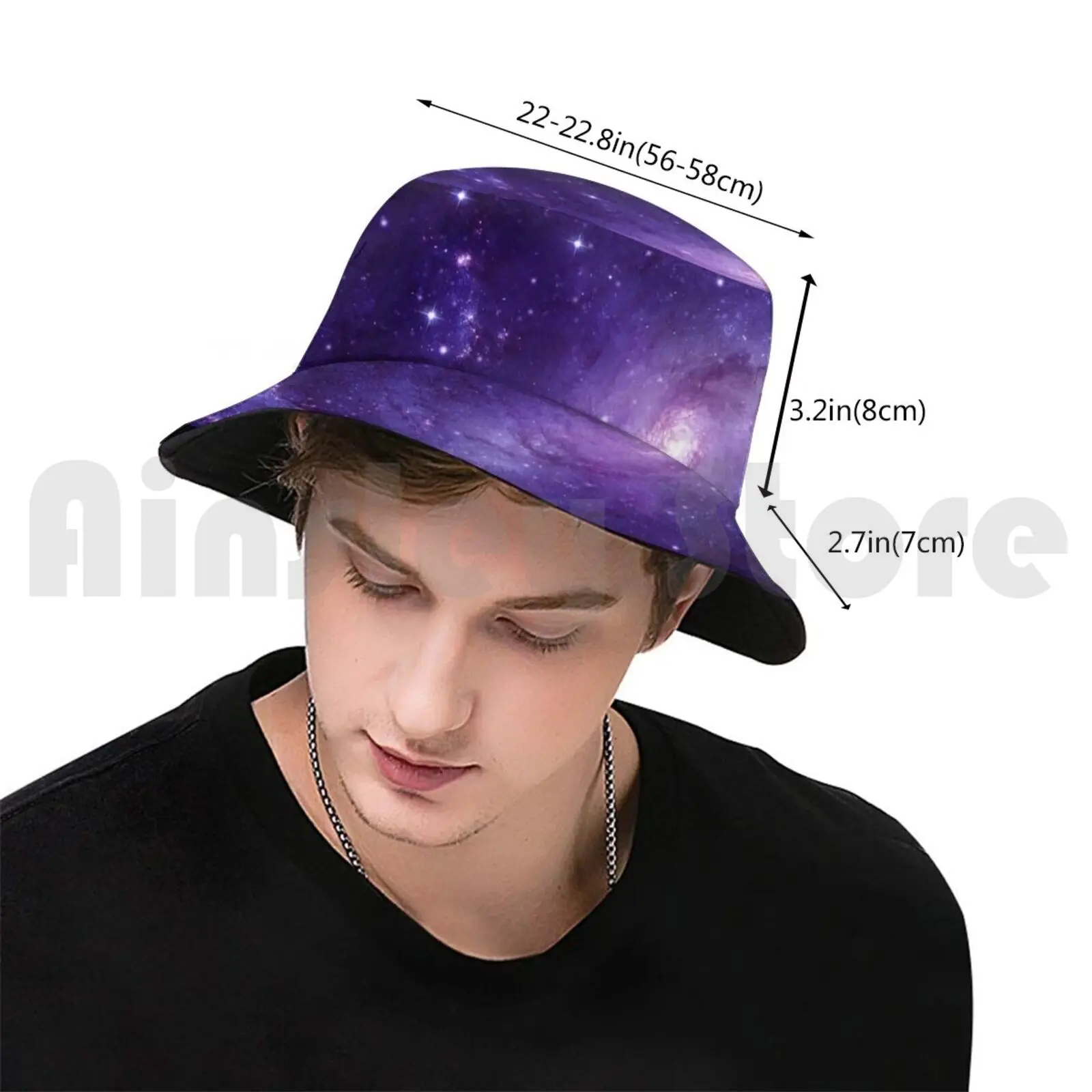 Purple Universe Sun Hat Foldable UV Protection Galaxy Universe Blue Black Purple Violet Stars Light Moon Planet