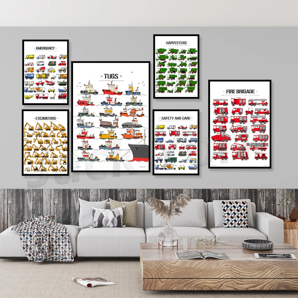 

Excavators,Tractor,Nursery Wall Art Decor, Tractors Print Poster, Boy Toddler Decoration,Farmhouse Print,Tractors and Harvesters