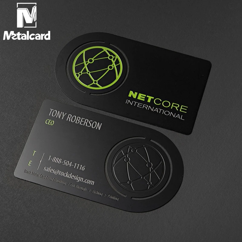 Hollow metal business card high-end stainless steel business card black gold membership card VIP card customization