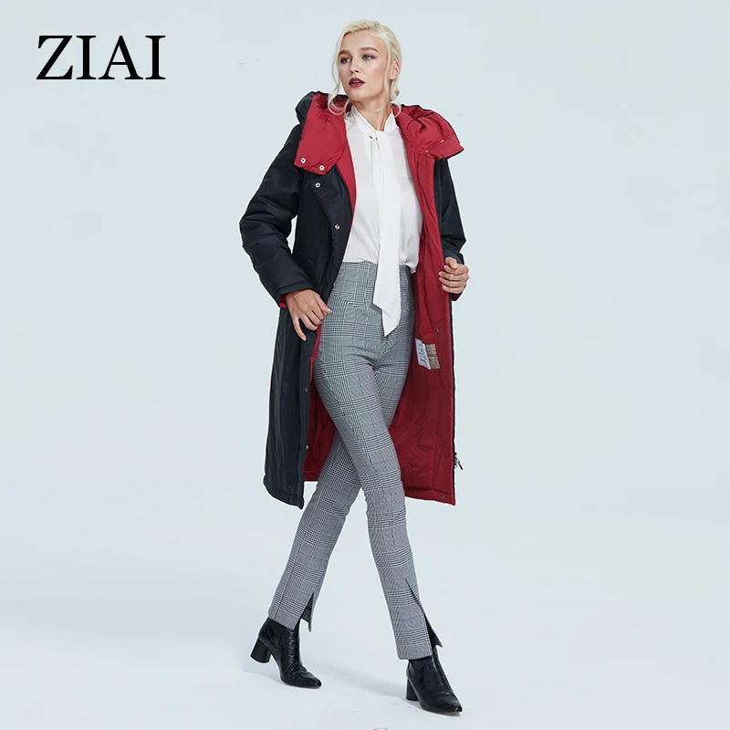 ZIAI 2022 Winter Jacket Women over Size Hood Zipper parka Long Warm and Thick female coat fashion top brand hotsale stock AT6703