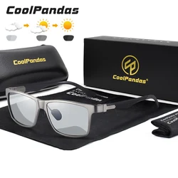 Top Quality Carbon Fiber Frame Square Sunglasses Polarized Men Photochromic Driving Goggles Male Chameleon Eyewear gafas de sol