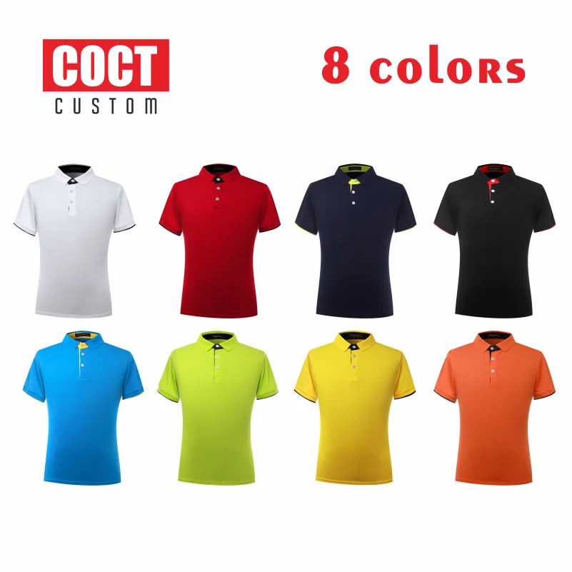 Coct camisa polo de manga curta 2021 barato casual negócios barato escola personalizado bordado camisa polo de manga curta