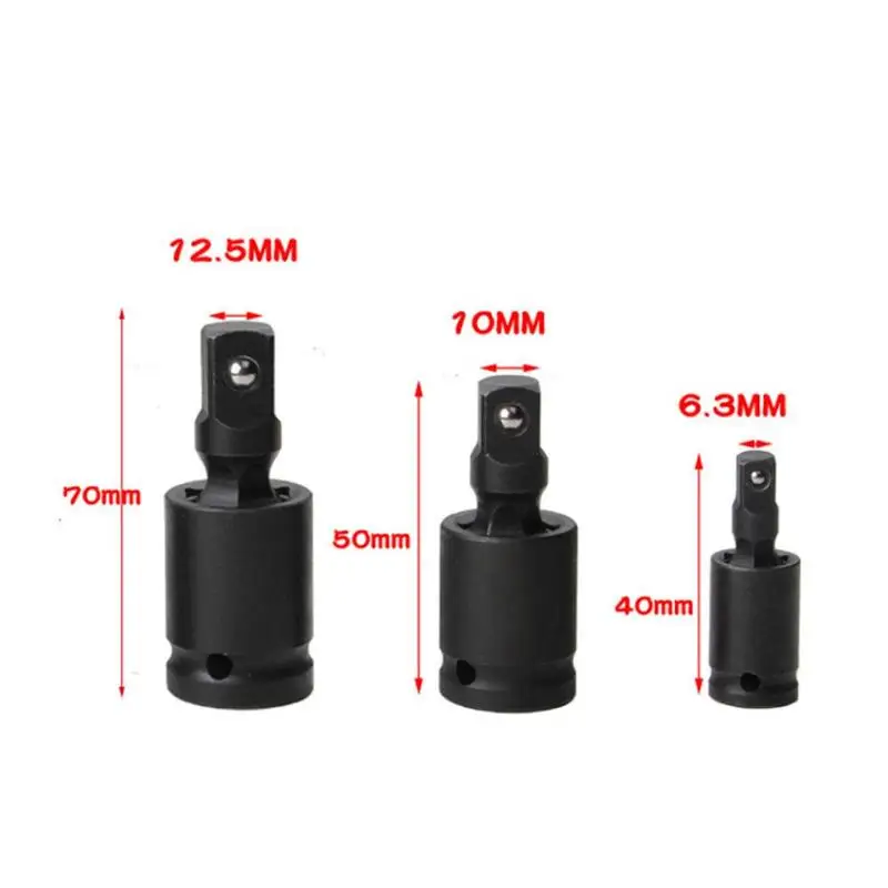 3 pçs universal ajustável soquete comum 1/4 "3/8" 1/2 "chave soquete adaptador de 360 graus conjunto de ferramentas de mão